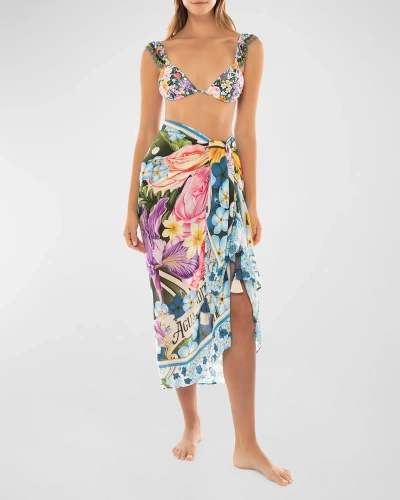 Agua Bendita Marine Dreamin Sarong Coverup In Multicolor