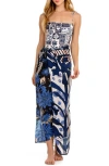 Agua Bendita Marine Pareo Cover-up In Blue