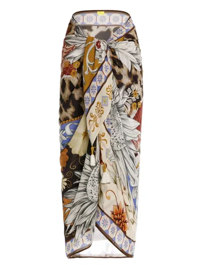 Agua Bendita Marine Quilt Beach Cover-up In Neutral