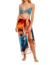 Agua Bendita Marine Shaka Sarong Cover Up In Red In Multi