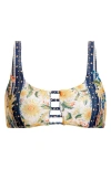 Agua Bendita Martina Jardim Bikini Top In Navy Multicolor