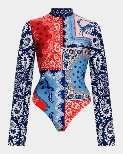 AGUA BENDITA MEI ATMA RASHGUARD ONE-PIECE SWIMSUIT