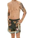 Agua Bendita Men's Liam Vitreo Trunk In Black In Green