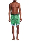 Agua Bendita Men's Sati Floral Drawstring Shorts In Green