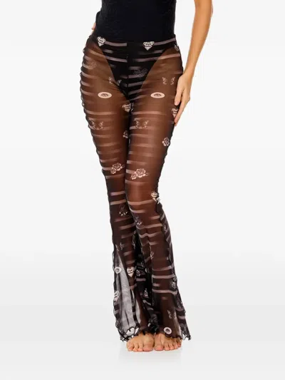 Agua Bendita Monike Printed Trousers In Black