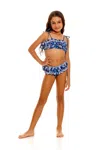 Agua Bendita Moniz Kids Bikini Set In Blue