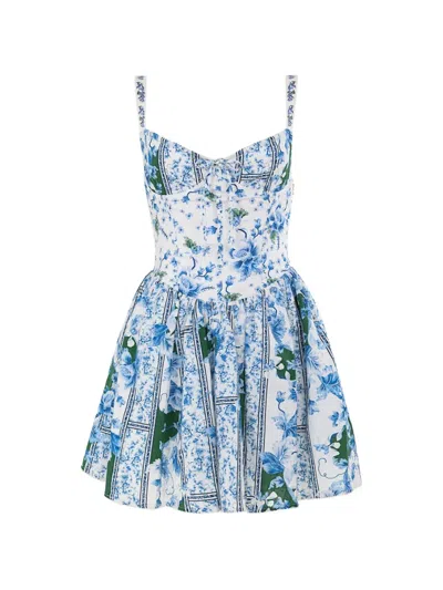 Agua Bendita Nader Spring Floral-print Mini Dress In Multi