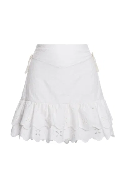 Agua Bendita Nixi Azure Skirt In White