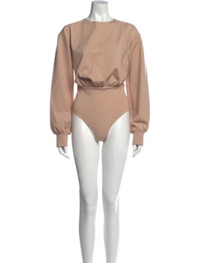 Pre-owned Agua Bendita Nylon Crew Neck Bodysuit In Pink