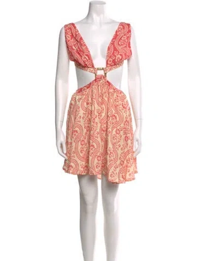 Pre-owned Agua Bendita Paisley Print Long Dress W/ Tags In Neutral