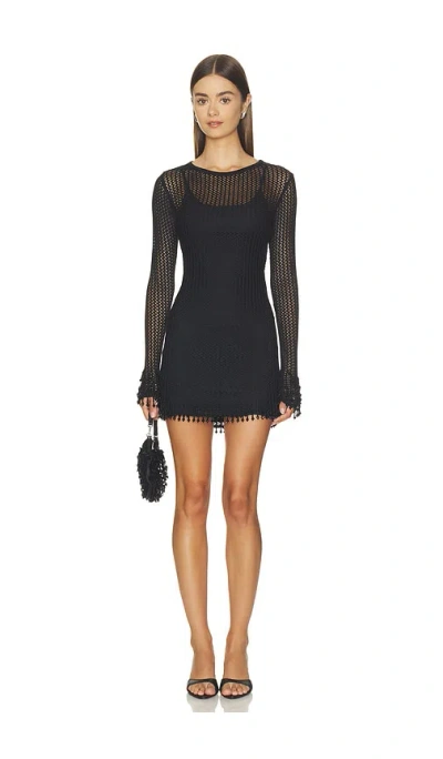 Agua Bendita Palmery Mini Dress In Black