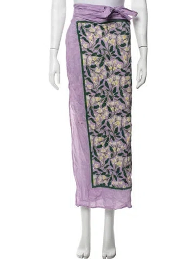 Pre-owned Agua Bendita Pareo Floral Print Cover-up In Purple