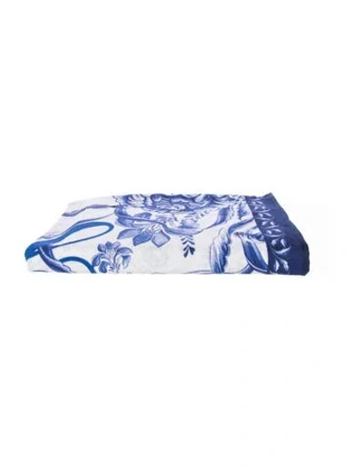 Pre-owned Agua Bendita Pattern Print Bath Towel In Blue
