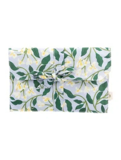 Pre-owned Agua Bendita Pattern Printed Cosmetic Bag In Blue