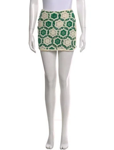 Pre-owned Agua Bendita Patterned Mini Skirt W/ Tags In Multi