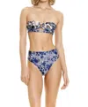 Agua Bendita Penelope Reversible Bikini Bottom In Embellished In Blue