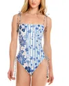 Agua Bendita Posh Batik Reversible One Piece Swimsuit In Blue