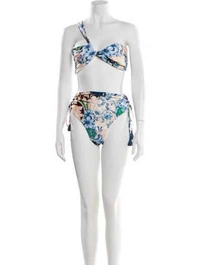 Pre-owned Agua Bendita Printed Bikini W/ Tags In Neutral