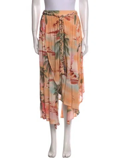 Pre-owned Agua Bendita Printed Midi Length Skirt In Multi
