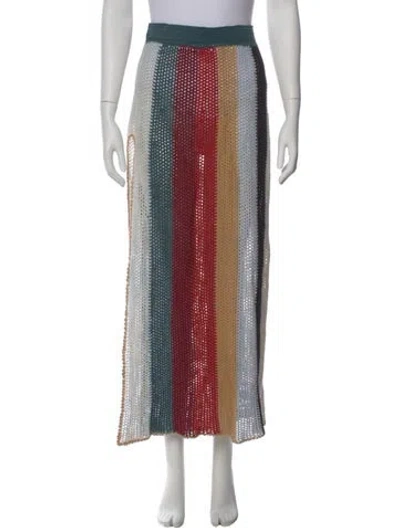 Pre-owned Agua Bendita Printed Midi Length Skirt In Neutral