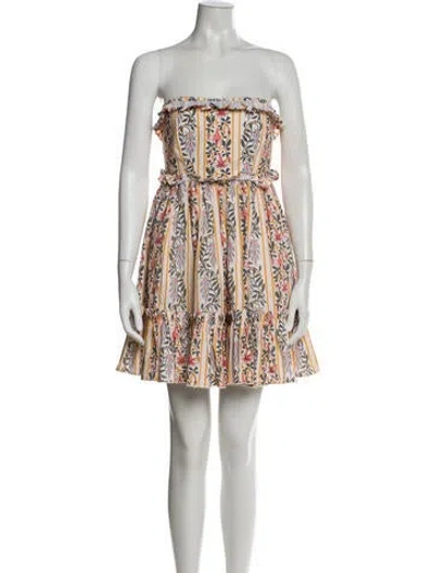 Pre-owned Agua Bendita Printed Mini Dress In Neutral