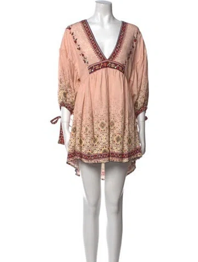 Pre-owned Agua Bendita Printed Mini Dress In Pink