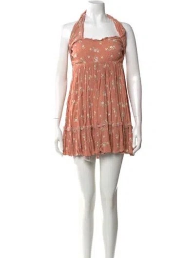 Pre-owned Agua Bendita Printed Mini Dress In Pink