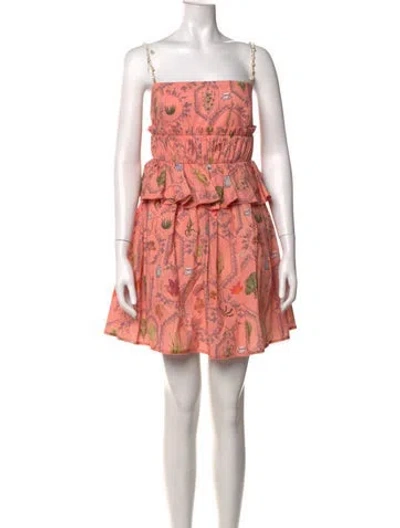 Pre-owned Agua Bendita Printed Mini Dress In Pink