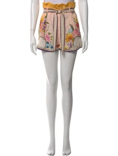 Pre-owned Agua Bendita Printed Mini Shorts W/ Tags In Orange