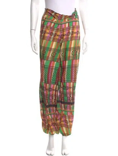 Pre-owned Agua Bendita Printed Skinny Leg Pants In Multi