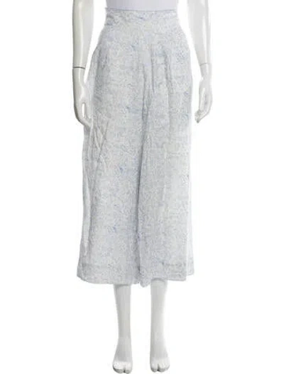 Pre-owned Agua Bendita Printed Wide Leg Pants In Blue