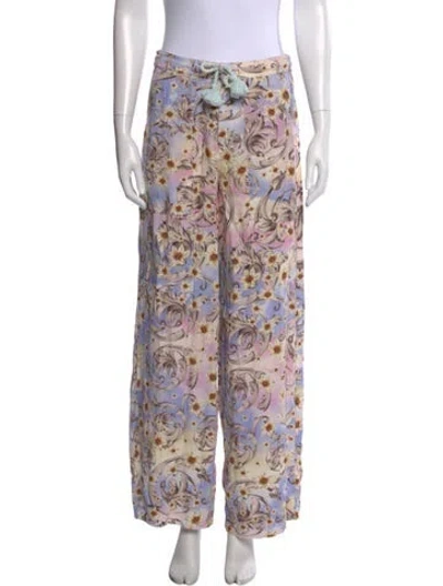 Pre-owned Agua Bendita Printed Wide Leg Pants In Multi
