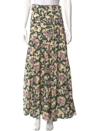 Pre-owned Agua Bendita Printed Wide Leg Pants In Neutral
