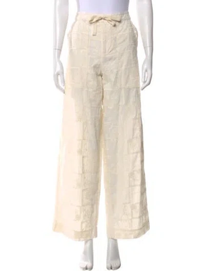 Pre-owned Agua Bendita Printed Wide Leg Pants In Neutral