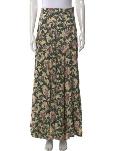 Pre-owned Agua Bendita Printed Wide Leg Pants In Neutral