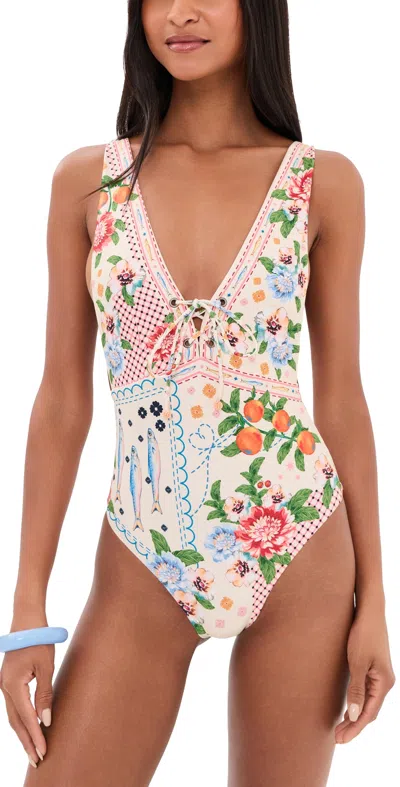 Agua Bendita Priscila Basket One-piece Swimsuit Multicolor