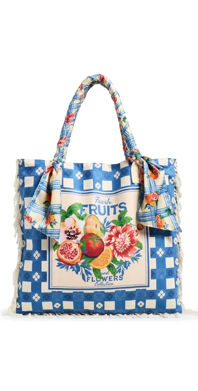 Agua Bendita Rania Basket Large Tote Multi In White