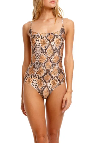Agua Bendita Reversible One Piece In Animal Print