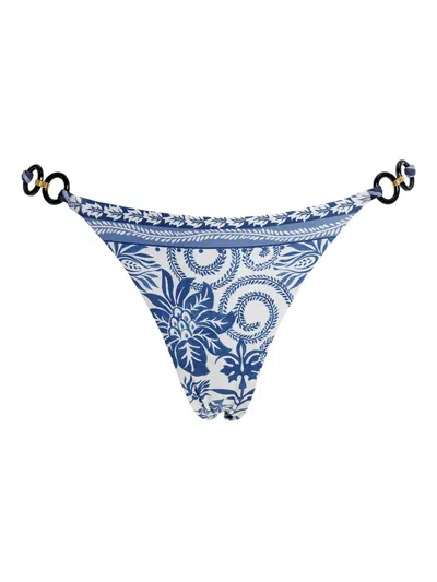 Agua Bendita Ring-detail Bikini Bottoms In Blue