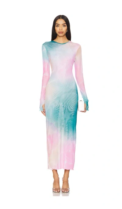 Agua Bendita Robin Mirage Dress In Rose,teal