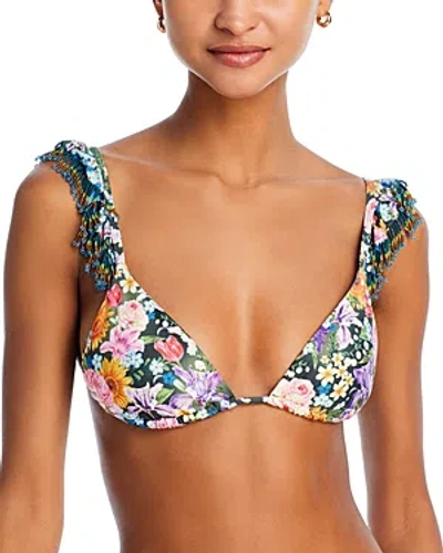 Agua Bendita Rose Dreamin Bikini Top In Multicolor