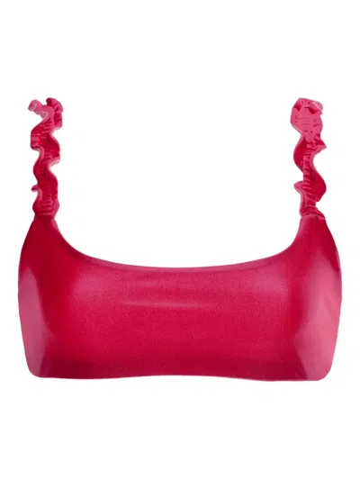 Agua Bendita Ruffled-strap Bikini Top In Pink