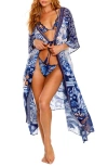 Agua Bendita Sam Azure Cover-up Tunic In Blue Multi
