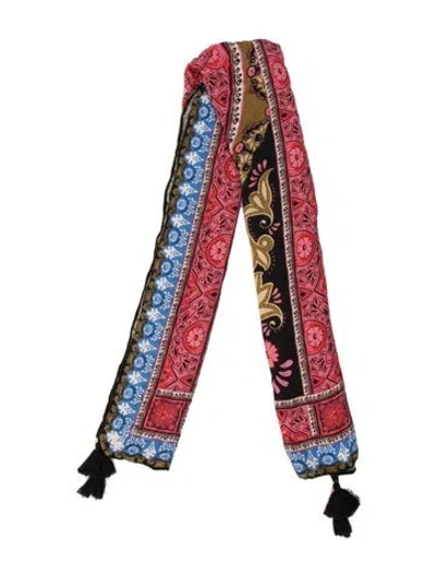 Pre-owned Agua Bendita Silk Printed Scarf In Red