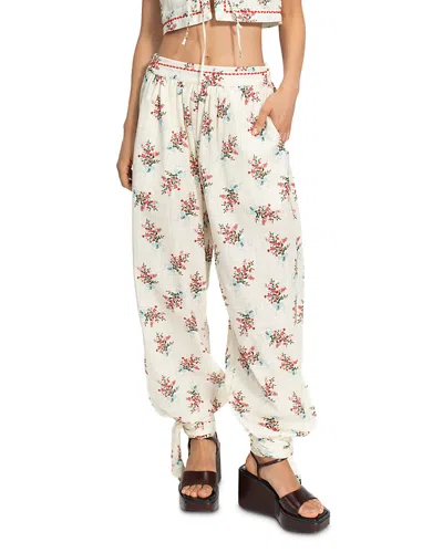 Agua Bendita Silvia Cherish Embroidered Pants In White