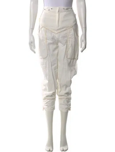 Pre-owned Agua Bendita Skinny Leg Pants In White