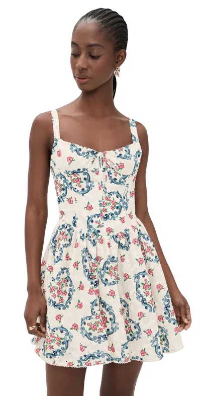 Agua Bendita Spring Underwire Eyelet Cherish Mini Dress Multicolor