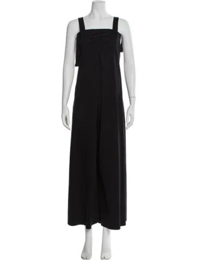 Pre-owned Agua Bendita Square Neckline Jumpsuit In Black