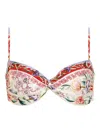 Agua Bendita Stacy Korin Floral Print Bikini Top In Multi
