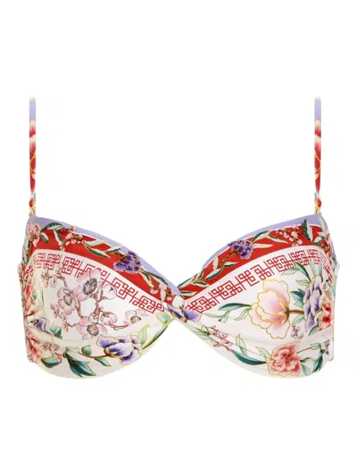 Agua Bendita Stacy Korin Floral Print Bikini Top In Multi